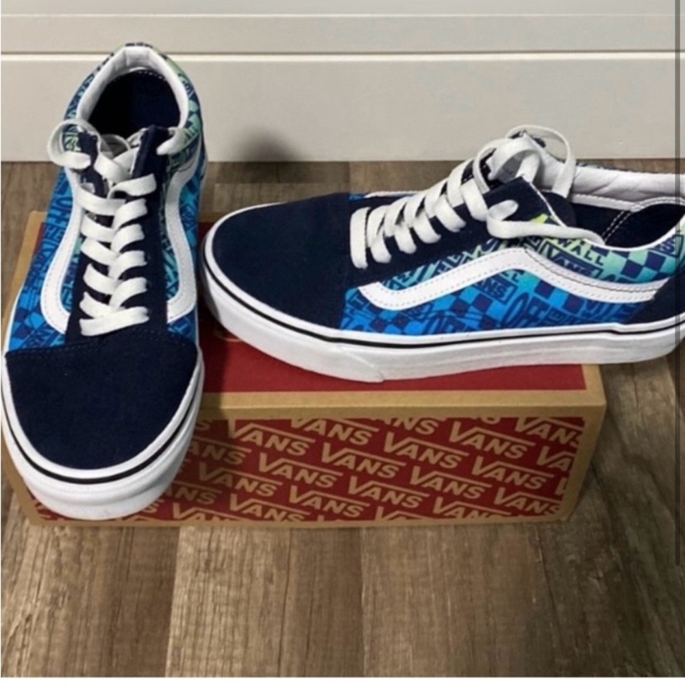 Vans Navy and White Patterned Sneakers